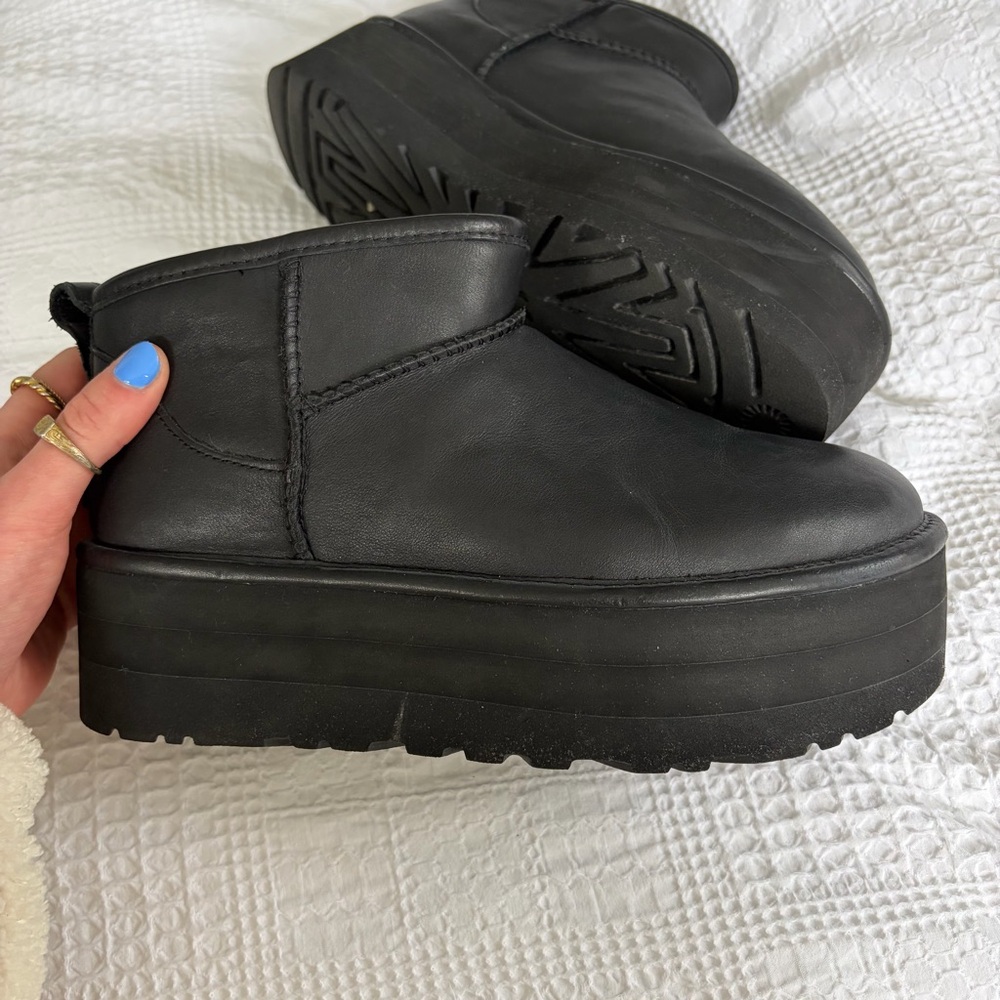 UGG Black Platform Ankle Booties